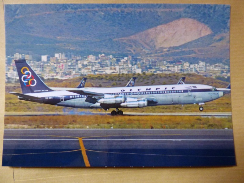 Olympic Airways  B 707-384   Sx-Dbe  Athens 1977  /  Collection Veniant NÂ° 136