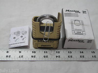One (1) Master Lock 1177 ProSeries Brass Resettable 4 dial Padlock 3/8''  