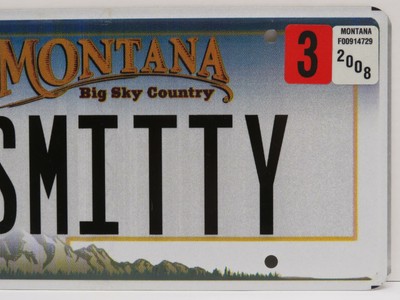 Montana License Plate Pair 3SMITTY Vanity Plate, Personalized License Plate