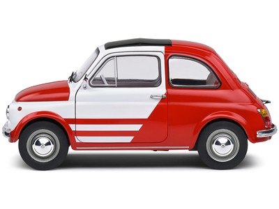 1965 Fiat 500 L Red and White with Red Interior ''Robe Di Kappa'' 1/18 Diecast Mod