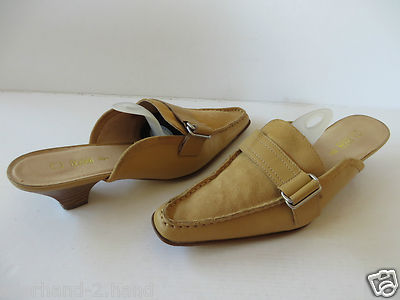 TCM #  coole SABBOT Gr. 38 beige Leder Damen Schuhe Halbschuhe Slipper Pumps TOP