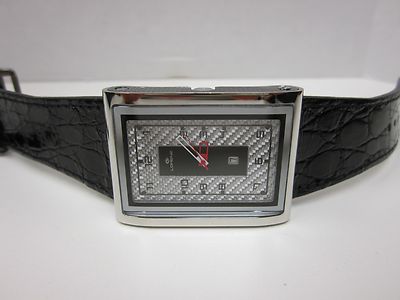 Pre-owned Lorenz Men's 025922bb Tb7 Big Rectangular Watch In Dark Gray