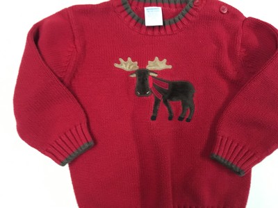 GYMBOREE  GORGEOUS MOOSE 100% COTTON SWEATER  BOYS  18  24  MS   EUC