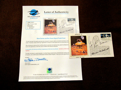 RON EVANS GENE CERNAN NASA ASTRONAUTS SIGNED AUTO APOLLO 17 COVER ZARELLI BEAUTY