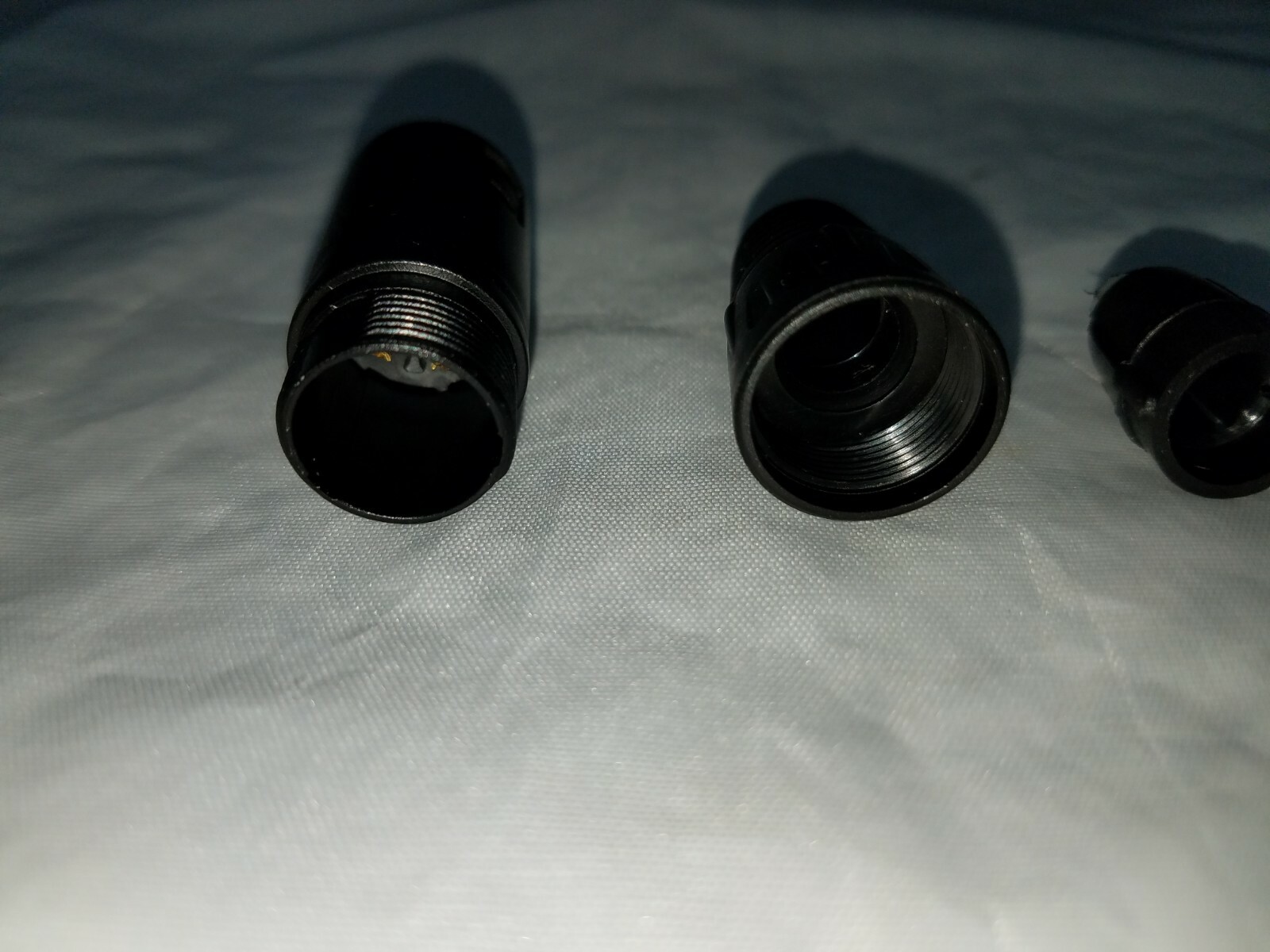 (4 LOT) POMONA 6851 3 PIN Male XLR PLUG, CABLE MIC CONNECTOR BLACK GOLD CONTACTS