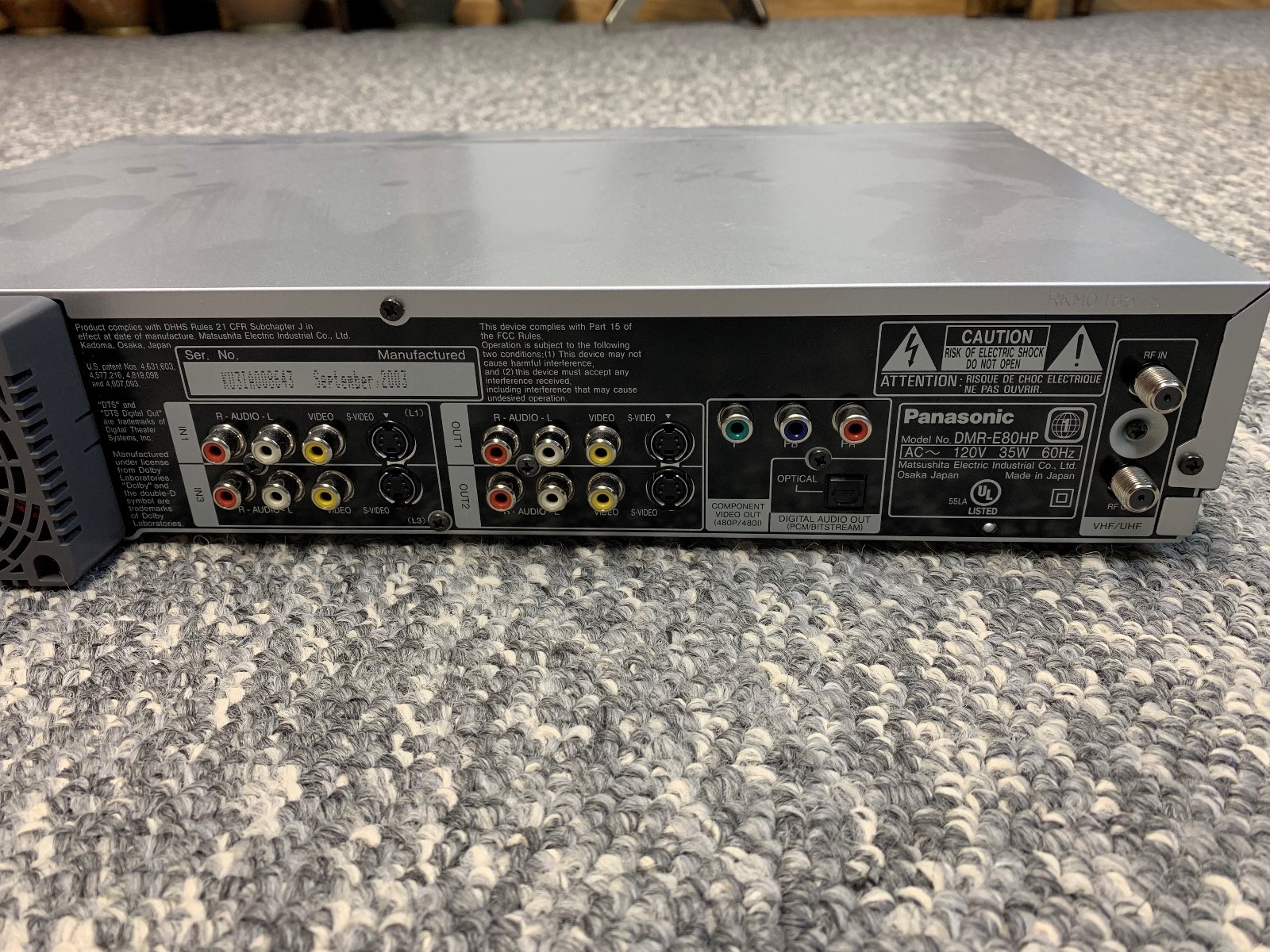 Panasonic DMR-E80H DVD Video Recorder / Player