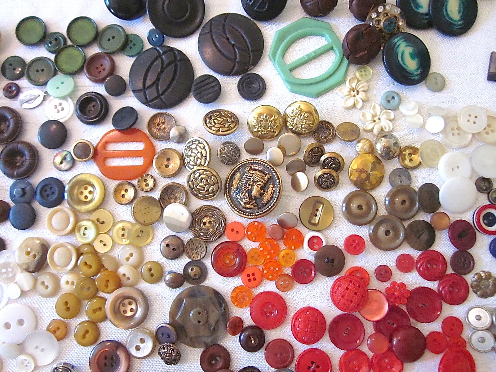 Buttons Antique Vintage Celluloid Glass Rhinestone MOP Metal and More 1.6 lbs