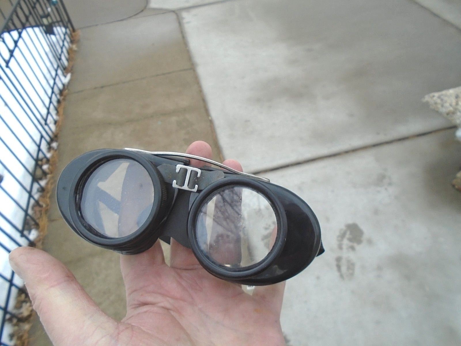 VTG Antique Steampunk Motorcycle Aviator Military Goggles SunGlasses Retro WWII