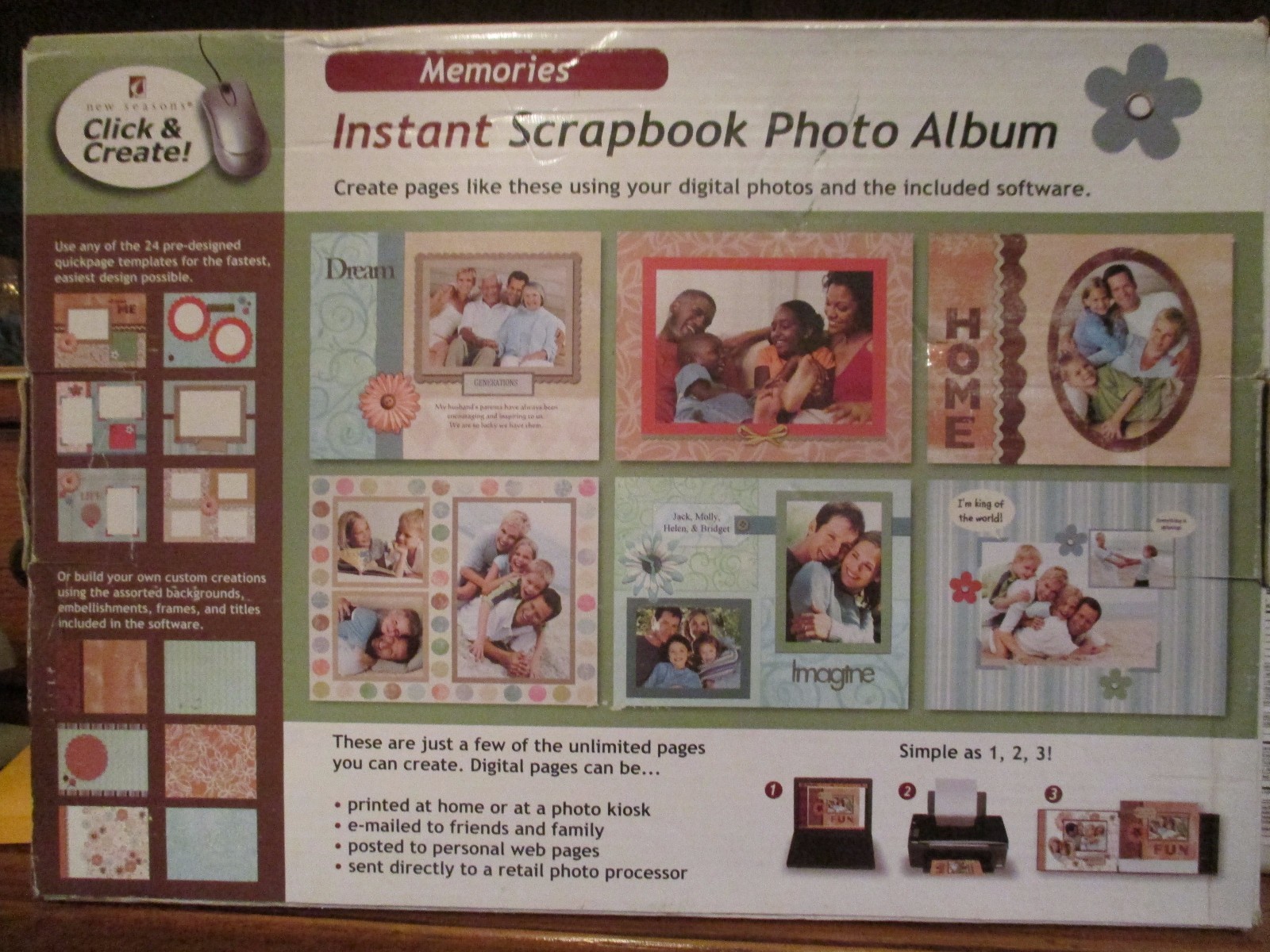 Scrapbook Photo Album With Software CD Make Digital Photos into Pages Instantly