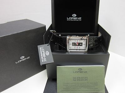 Pre-owned Lorenz Men's 025922bb Tb7 Big Rectangular Watch In Dark Gray