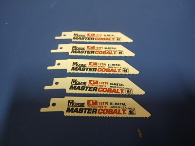MK Morse RB418T50 PT#400268 Master Cobalt Recip Saw Blade, 4 in. x 18TPI, 5 Pc. 