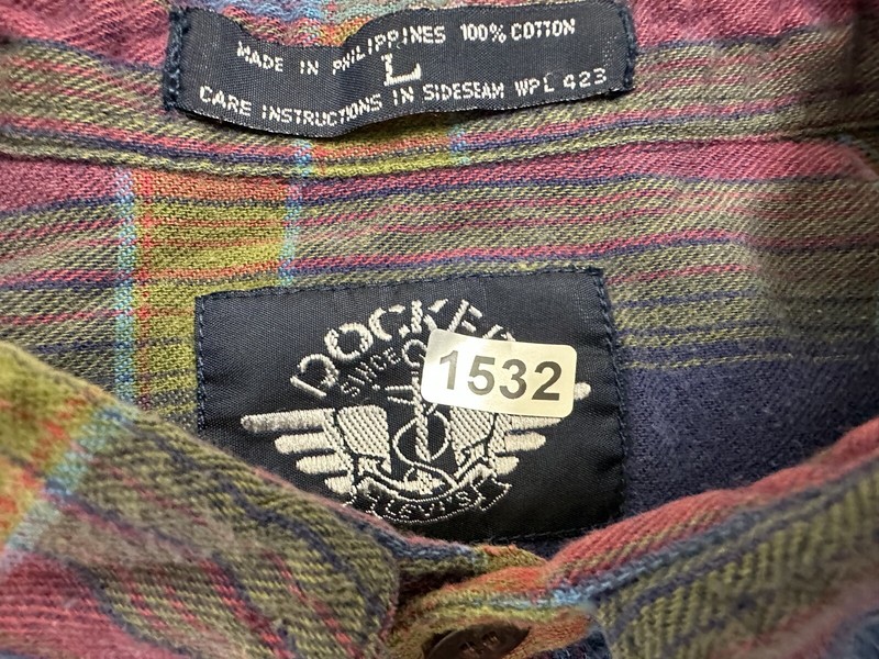Vintage 90s Dockers Flannel Shirt Mens L Blue Plaid Grunge Hipster Lightweight
