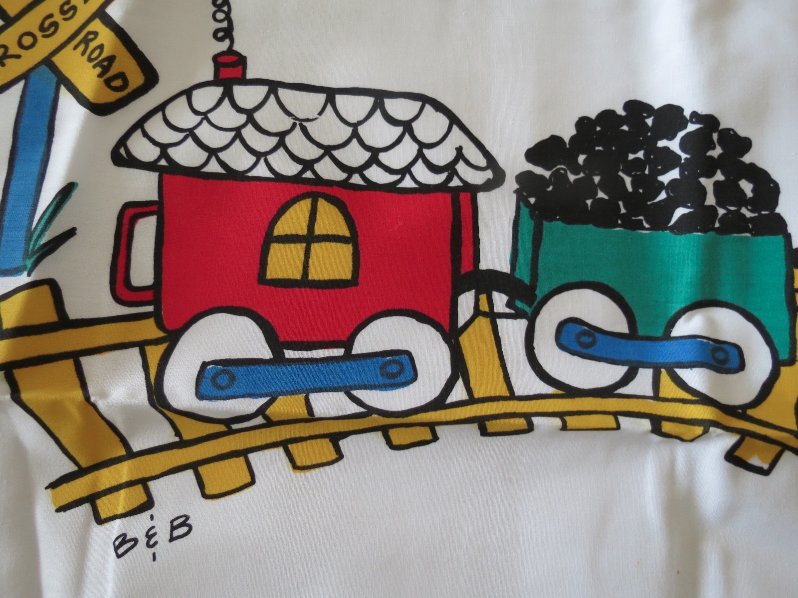 New Set 2 Train Pillowcases Child Room -by Bunnies & Bows Silk Screened New