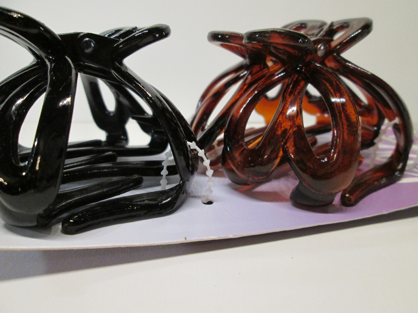 2pc Goody scunci Hair Accessories Claw Clips Brown Black Sparkles Lot#38