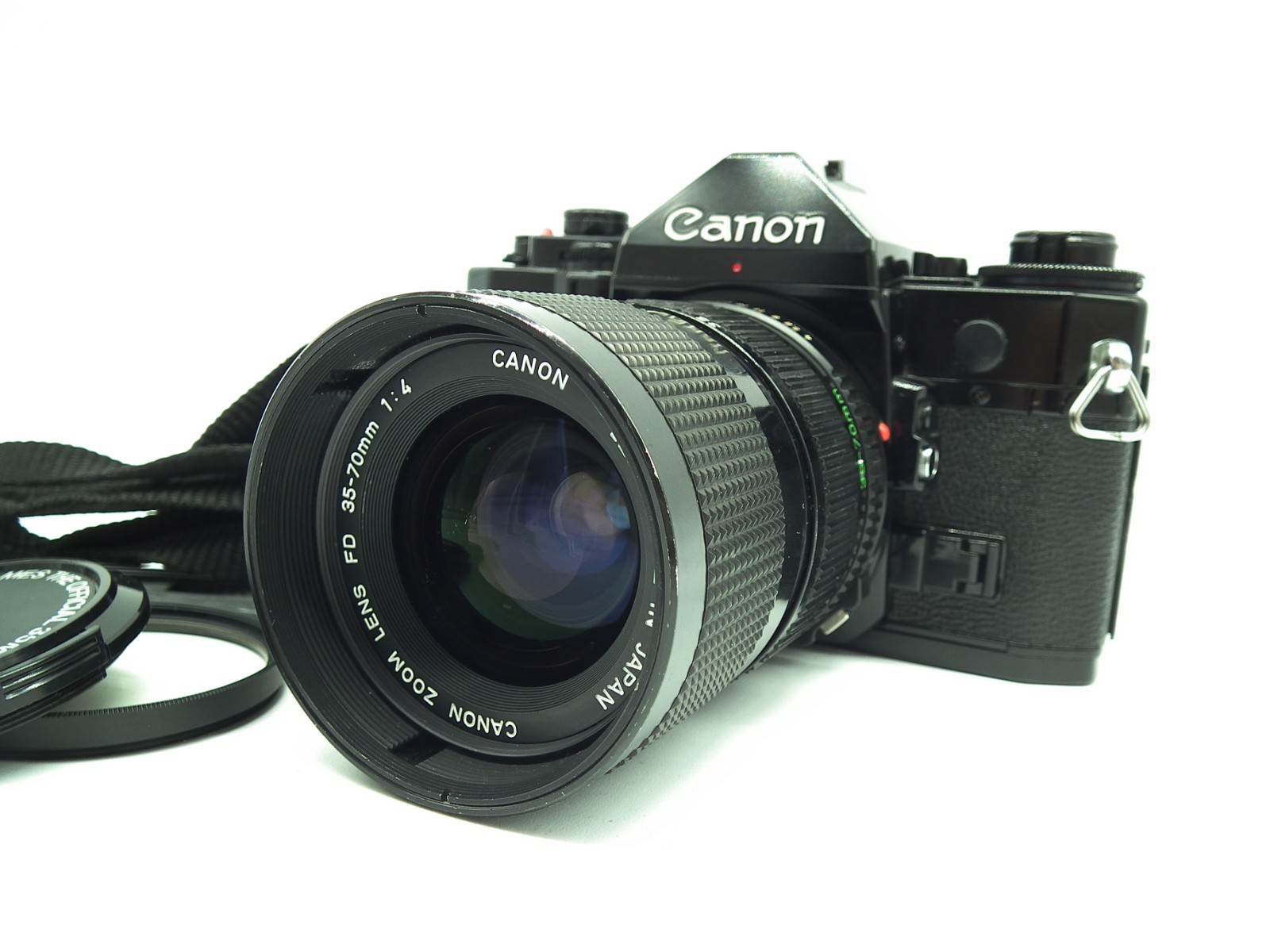 Canon A-1 35mm Film Camera Black + New FD 35-70mm F4 Lens