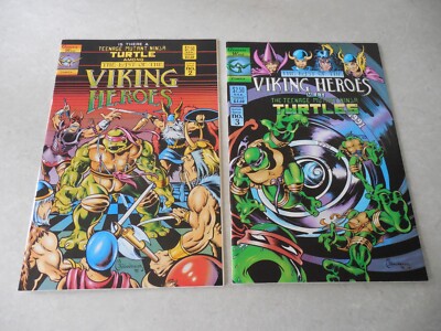 THE LAST OF THE VIKING HEROES #2 & 3, GENESIS WEST COMICS, 1990, TNMT, 9.6 NM+!