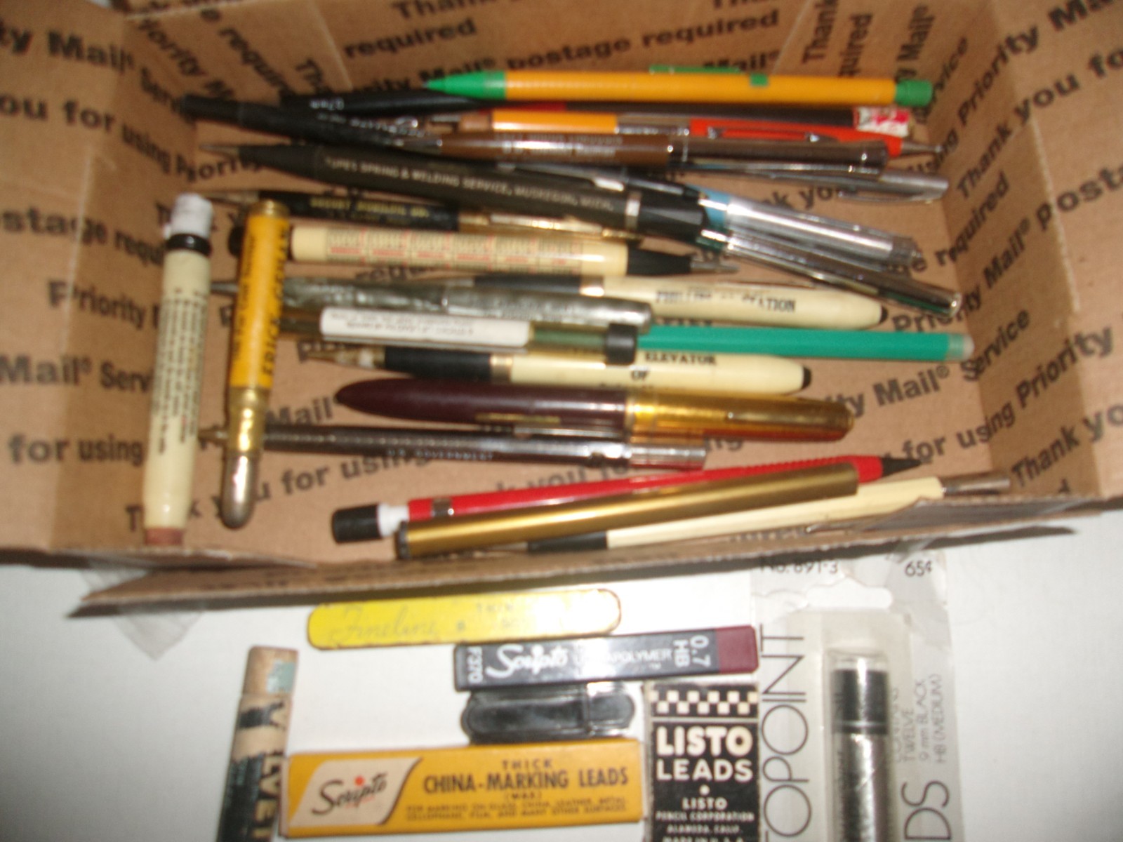 JUNK DRAWER MECHANICAL LEAD PENCILS+LEAD FOUNTAIN PEN BULLET PENCIL OLD