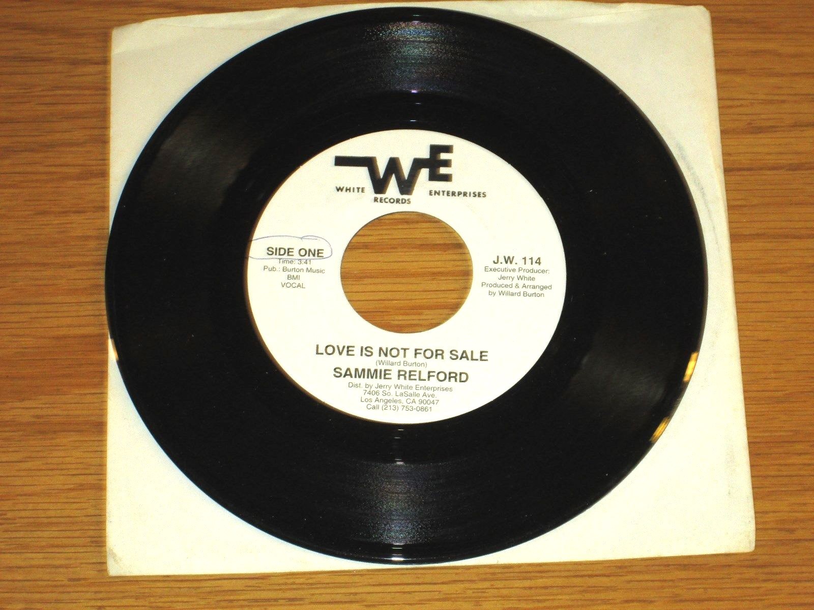 【SOUL】SAMMIE RELFORD SOUL 45 RPM - SAMMIE RELFORD - WHITE ENTERPRISES 114 - 