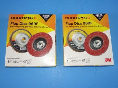 3M Cubitron II Flap Disc 969F, T27 Quick Change, 4-1/2 in x 5/8-11, LOT OF 2