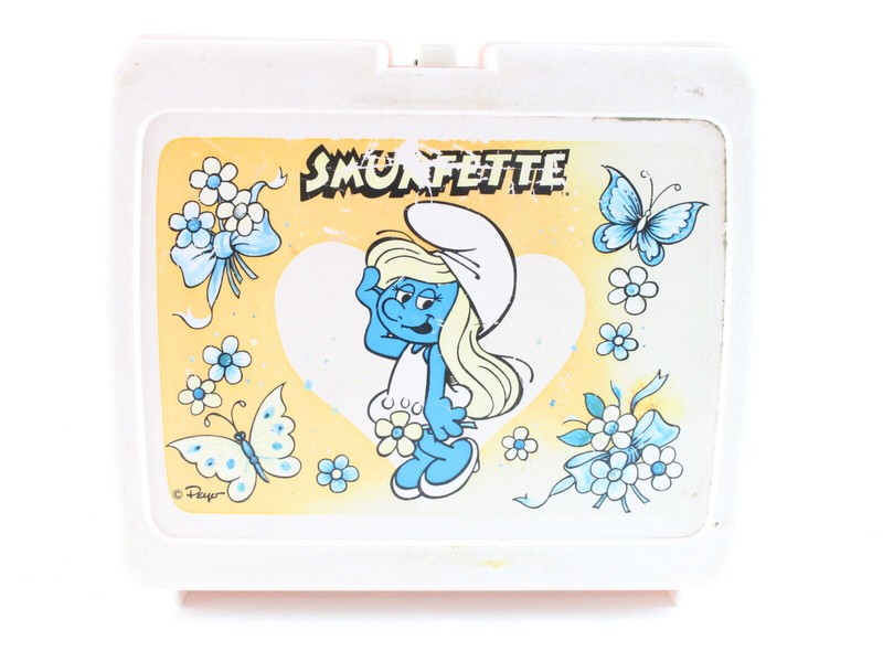 Smurfette Pink Thermos 1980s Plastic