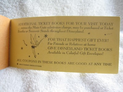 1958 vtg Disneyland Any Age ticket coupon book booklet original Disney 1950's