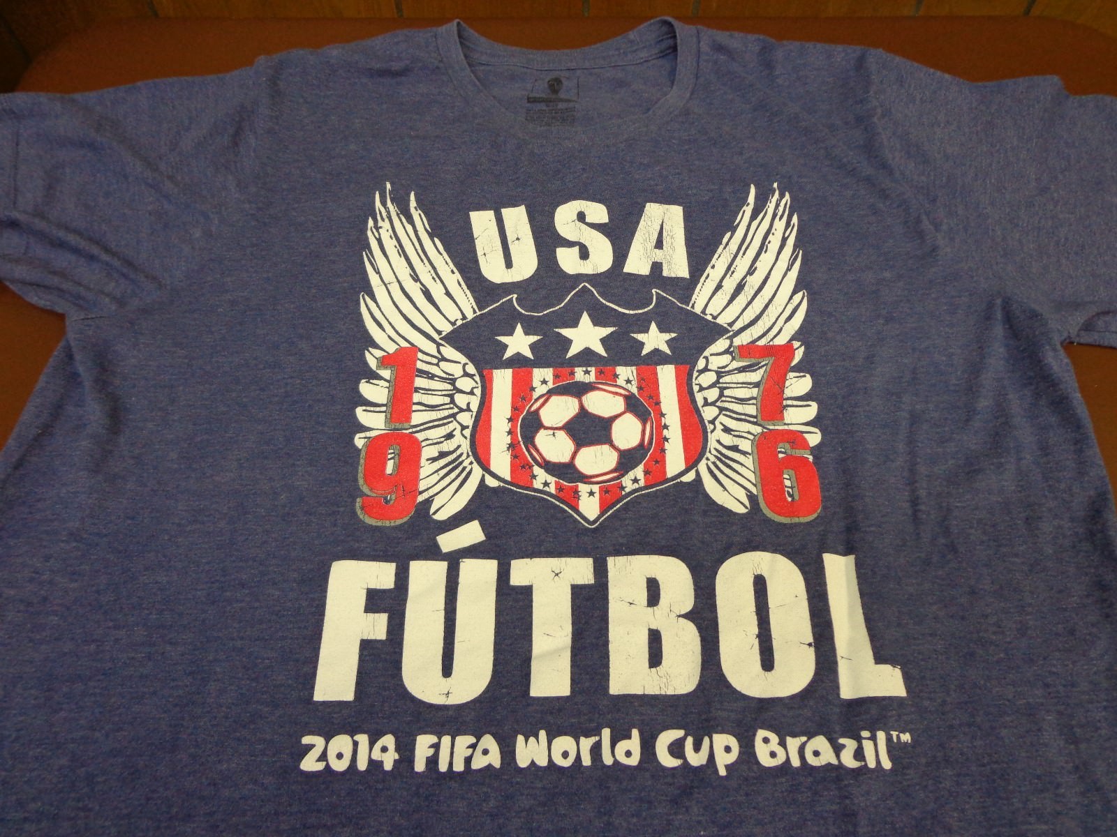 USA Futbol 2014 FIFA World Cup Soccer Brazil Shirt ~ Men's