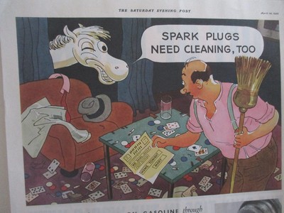 CUTE 1936 AC SPARK PLUG MAGAZINE AD PRINT Spark plugs need cleaning too