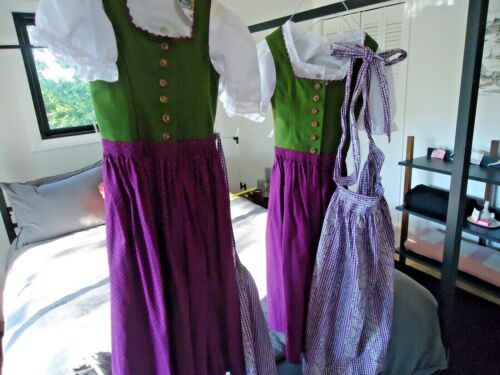  GORGEOUS authentic traditional girls US 6X-7 German outfits Drindl  twins 116 