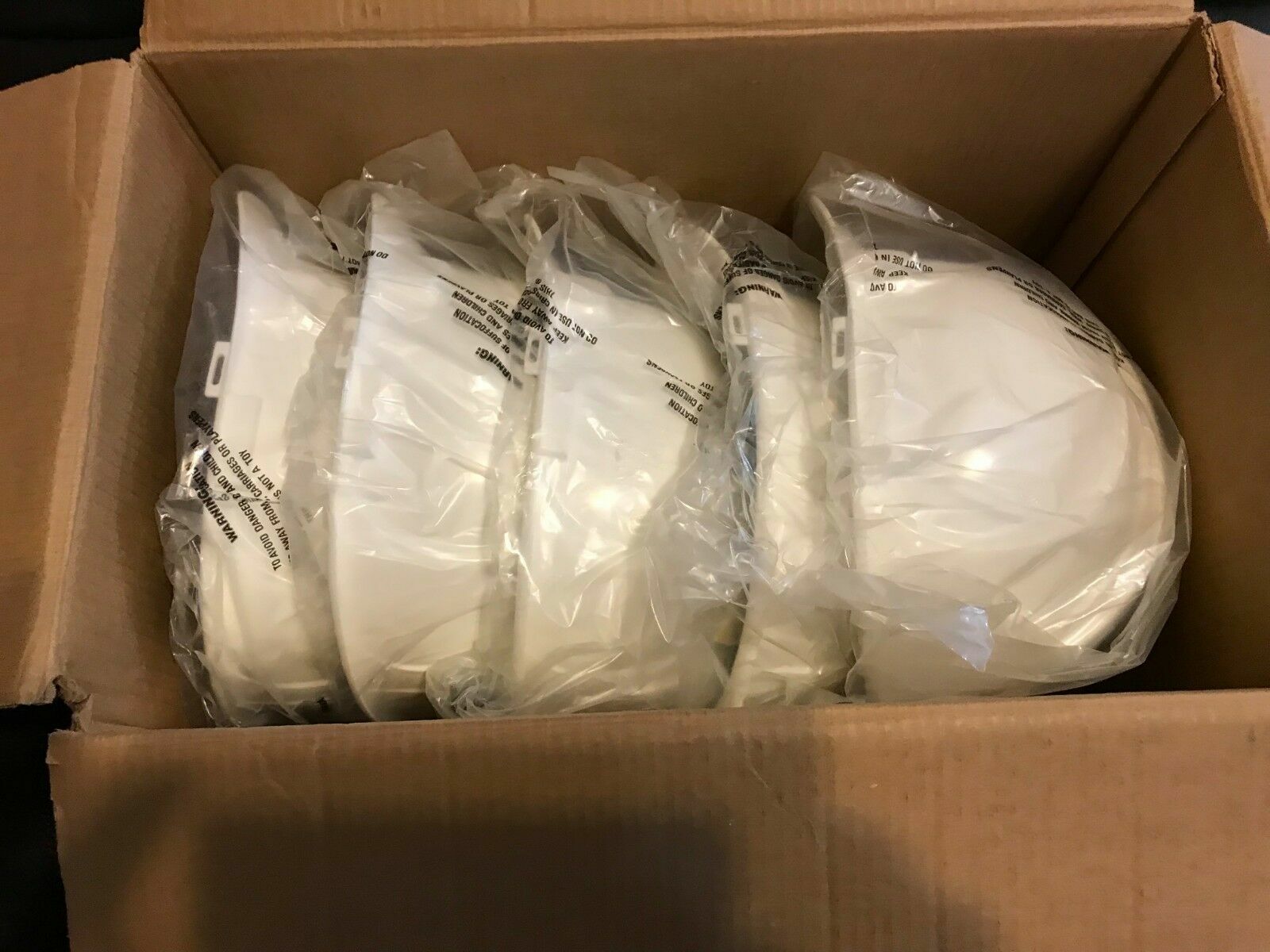 Lot of 5 Safety Helmet NEW! Huntsman Hard Hat White Cap 4 Point Ratchet ANSI