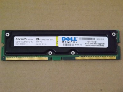 512mb 2x 256mb Rambus PC800 Elpida MC-4R256FKE8D-845