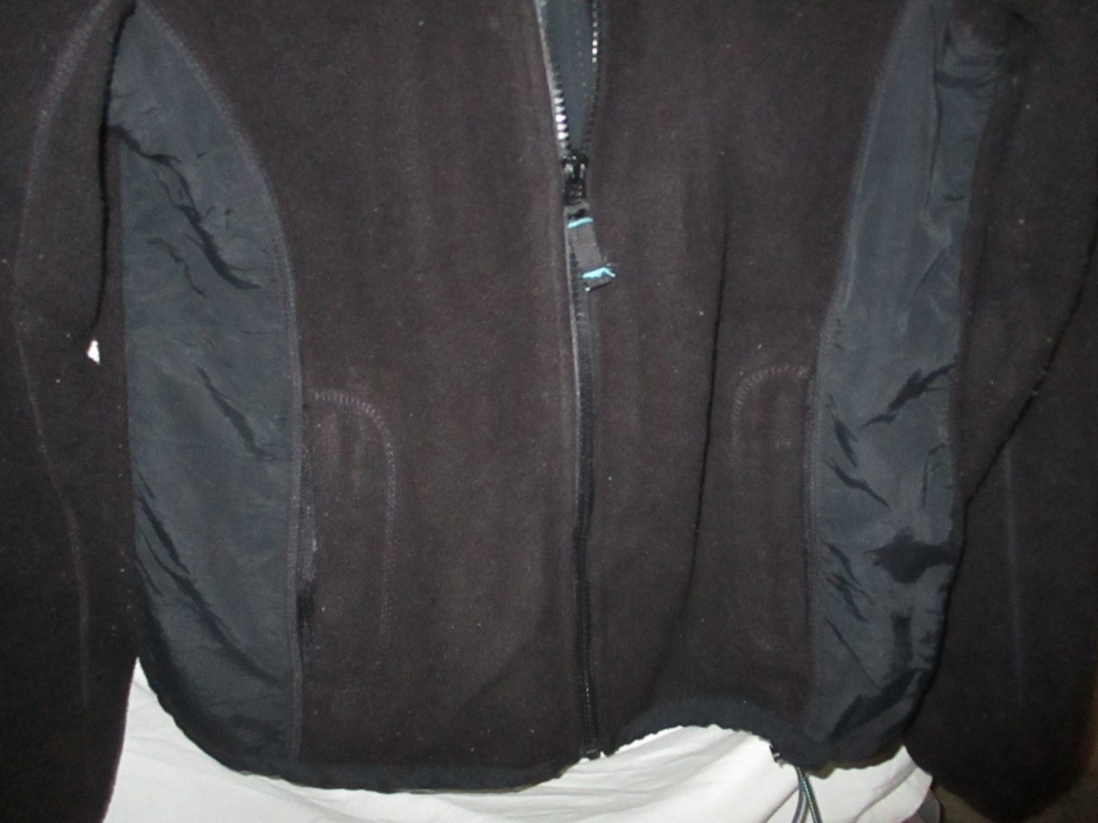 AEROPOSTALE SZ. M NYLON KNIT TRICOT FLEECE LINED ZIP FRONT BLACK JACKET