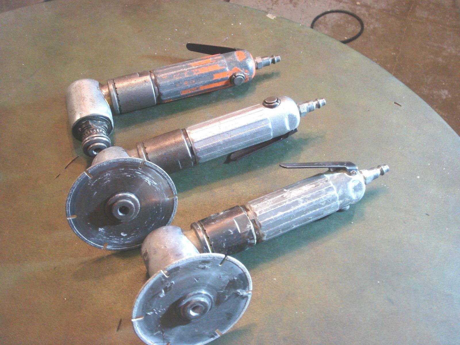 3 Dotco Angled Pneumatic Air Grinder 11,000 RPM's Tool  / Diamond Blade Lot #18