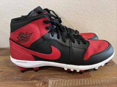 red and black jordan football cleats