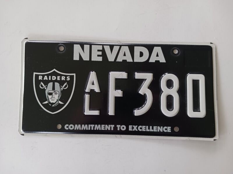 Las Vegas Raiders License Plate Nevada NFL Football AL F380
