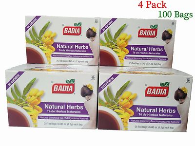 Badia Natural Herbs Slimming Tea - Lose Weight (4 Pack) 100 Bags