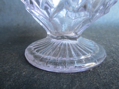 Antique EAPG Civil War Era Sawtooth Pattern Pressed Glass Footed Table Salt #1
