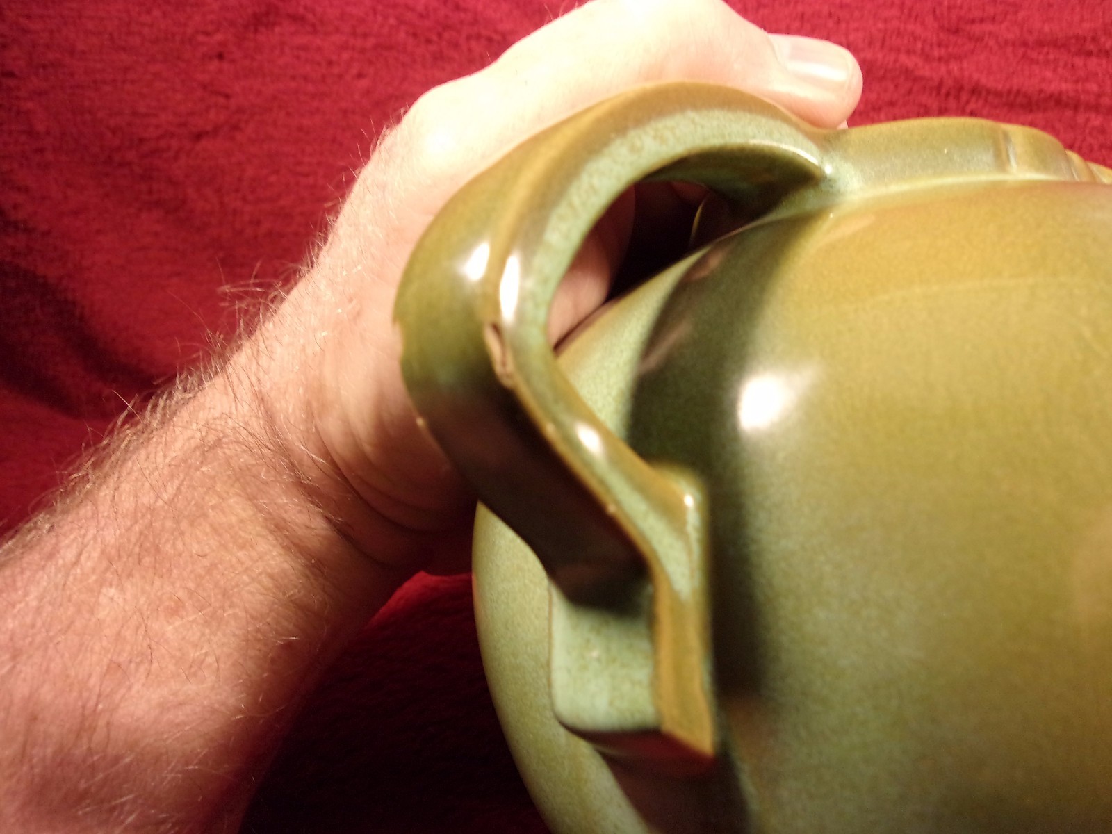 Vintage Frankoma  Pottery #87 Pitcher, Ada Clay, Very Old,  Praire Green