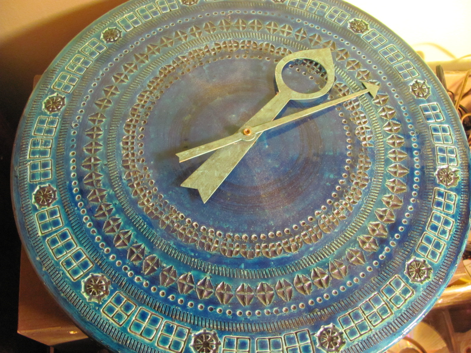 Blue Howard Miller Bitossi George Nelson / Aldo Londi Ceramic Clock Original