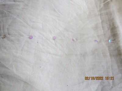 3 PANELS POTTERY BARN SHEER  DRAPES-SEQUINS - GREEN-85'' X 40''+14'' TIES--#RLP10-4