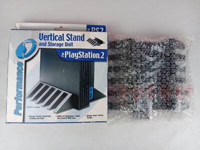Performance Brand Vertical Stand & Storage for PlayStation 2 PS2 Fat Console