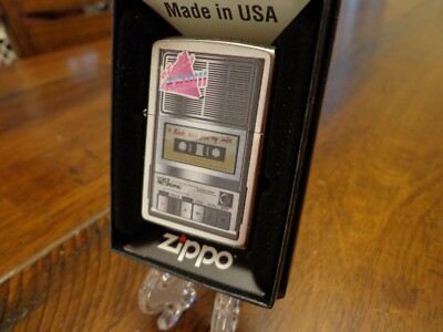 OLD SCHOOL TAPE PLAYER RECORDER 1980'S ZIPPO LIGHTER RAD PARTY MIX TAPE 80'S