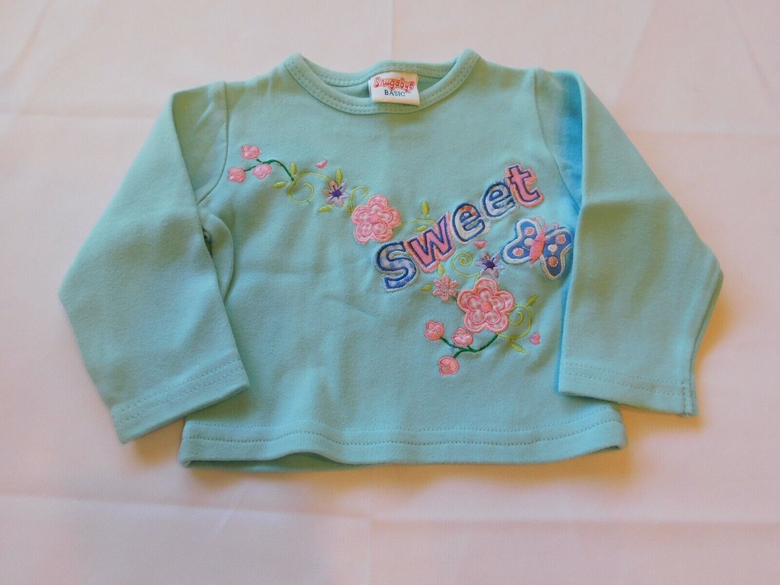Snugabye Baby Girl's Youth Long Sleeve T Shirt Size 3-6 Months...