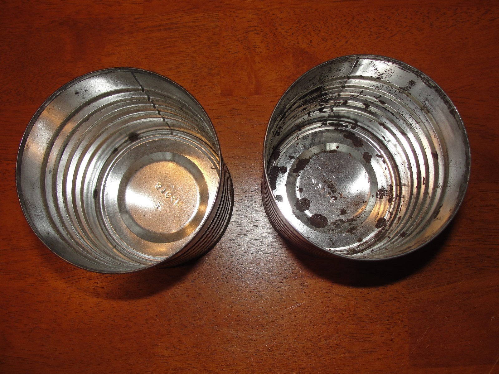 Vintage Lot of 2 Folgers Aroma Roasted Metal 13 oz Coffee Can - Reg & Decaf