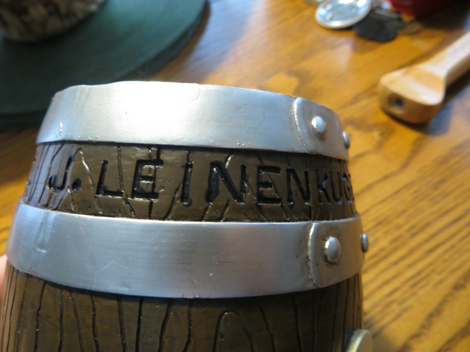 J.LEININKUEGEL BREWING CO.CHIPPEWA FALLS BEER KEG COIN BANK COLLECTIBLE