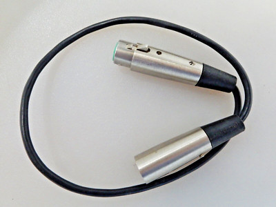 Switchcraft XLR Male to Female 3 Pin Microphone Connector 1' Long Black Cable