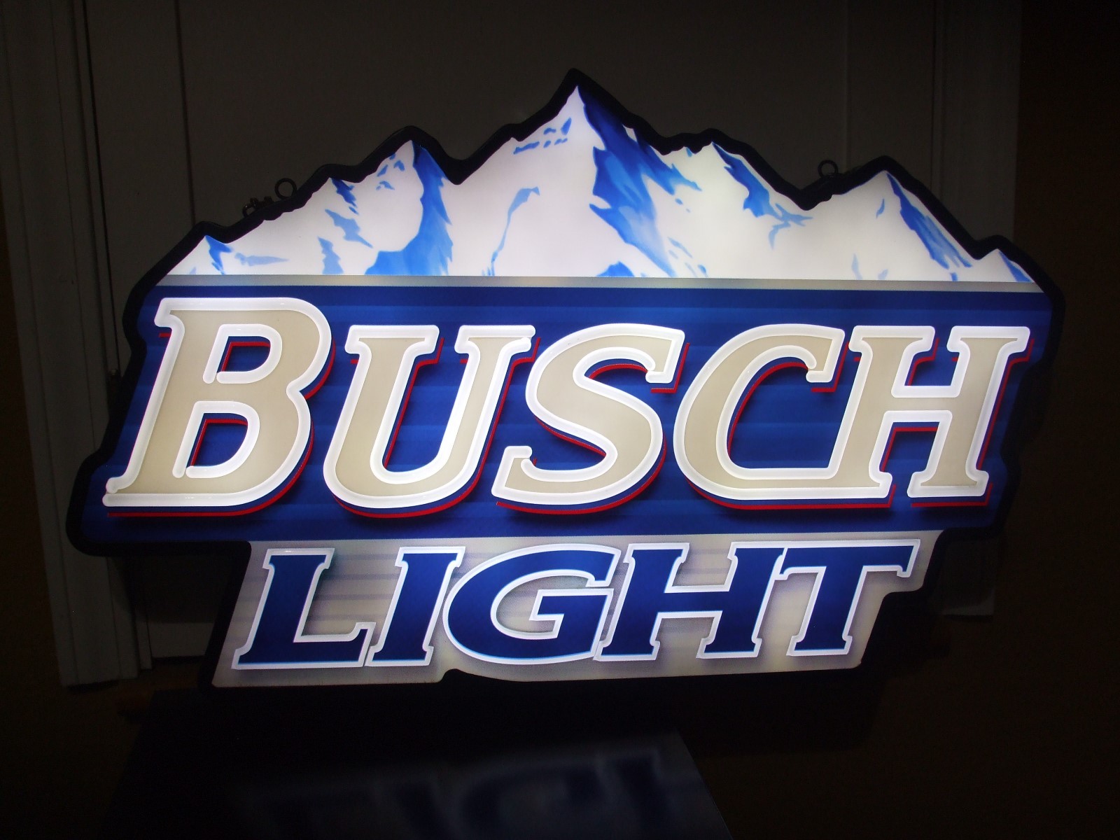 BUSCH LIGHT LED BEER SIGN MAN CAVE GARAGE BAR DECOR MOUNTAINS