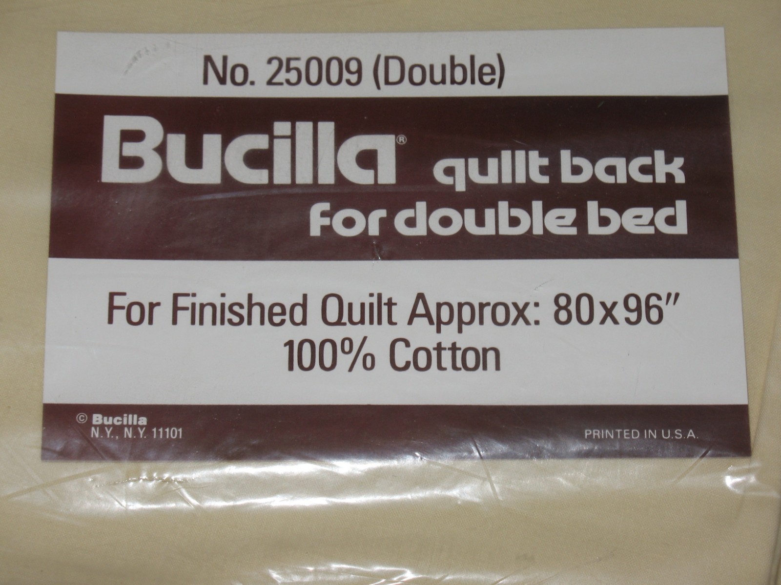 Vtg. Bucilla Quilt Back Double Bed Cream or Light Yellow? 100% Cotton 80