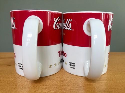2 Vintage Pop Art Label Campbell’s TOMATO SOUP Mugs LARGE Handle 2012 Official