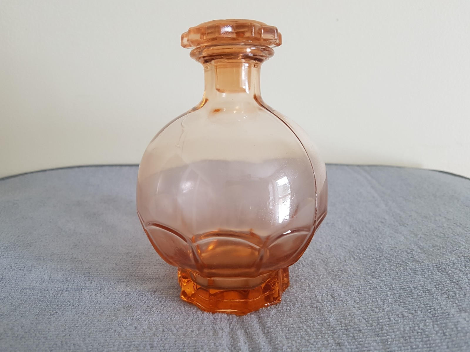 Vintage Depression Glass - Cranberry Glass - Decanter and Stopper