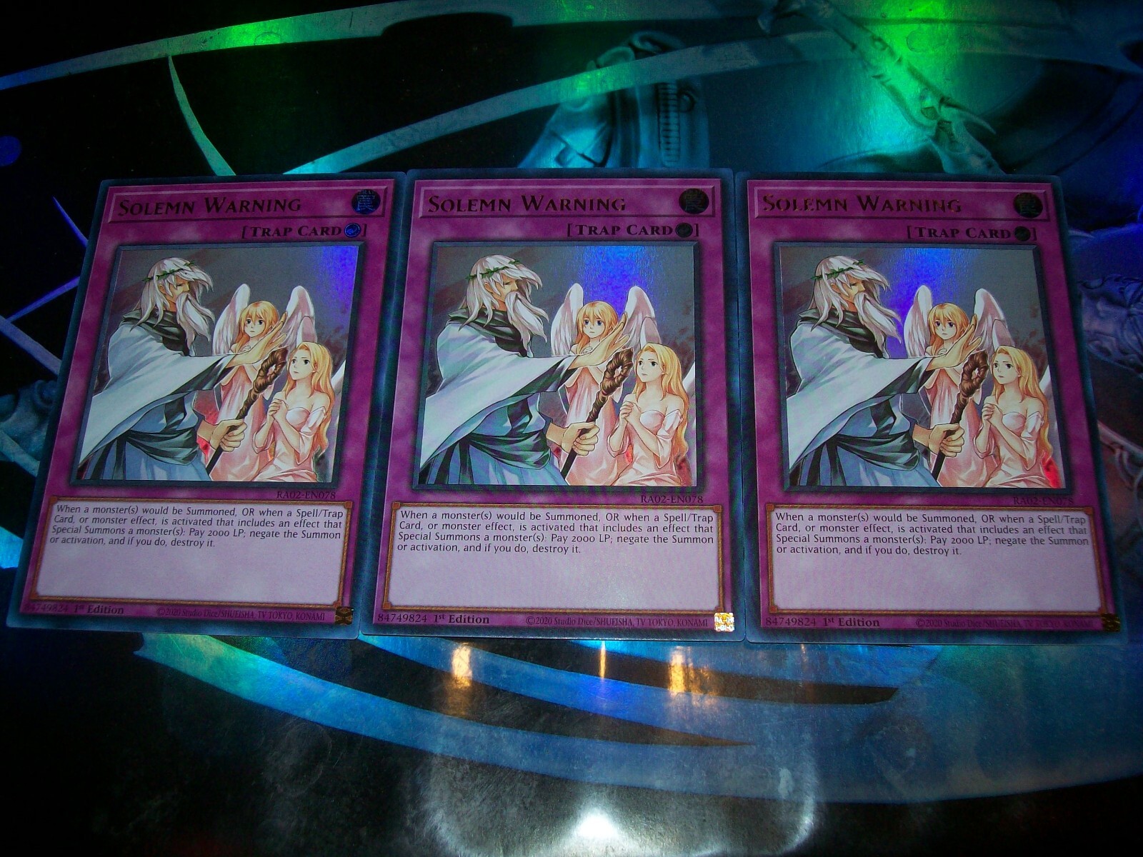 遊戯王　神の警告 レリーフ 英語版1st solemn warning 遊戯王 神の警告 レリーフ 英語版1st solemn warning - メルカリ
